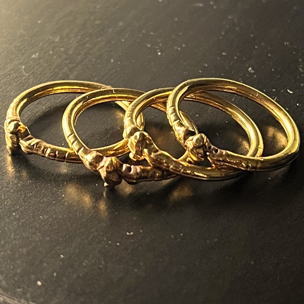 NEW Vanessa Mooney Little Darlin Stack Stackable Rings in Gold Tone